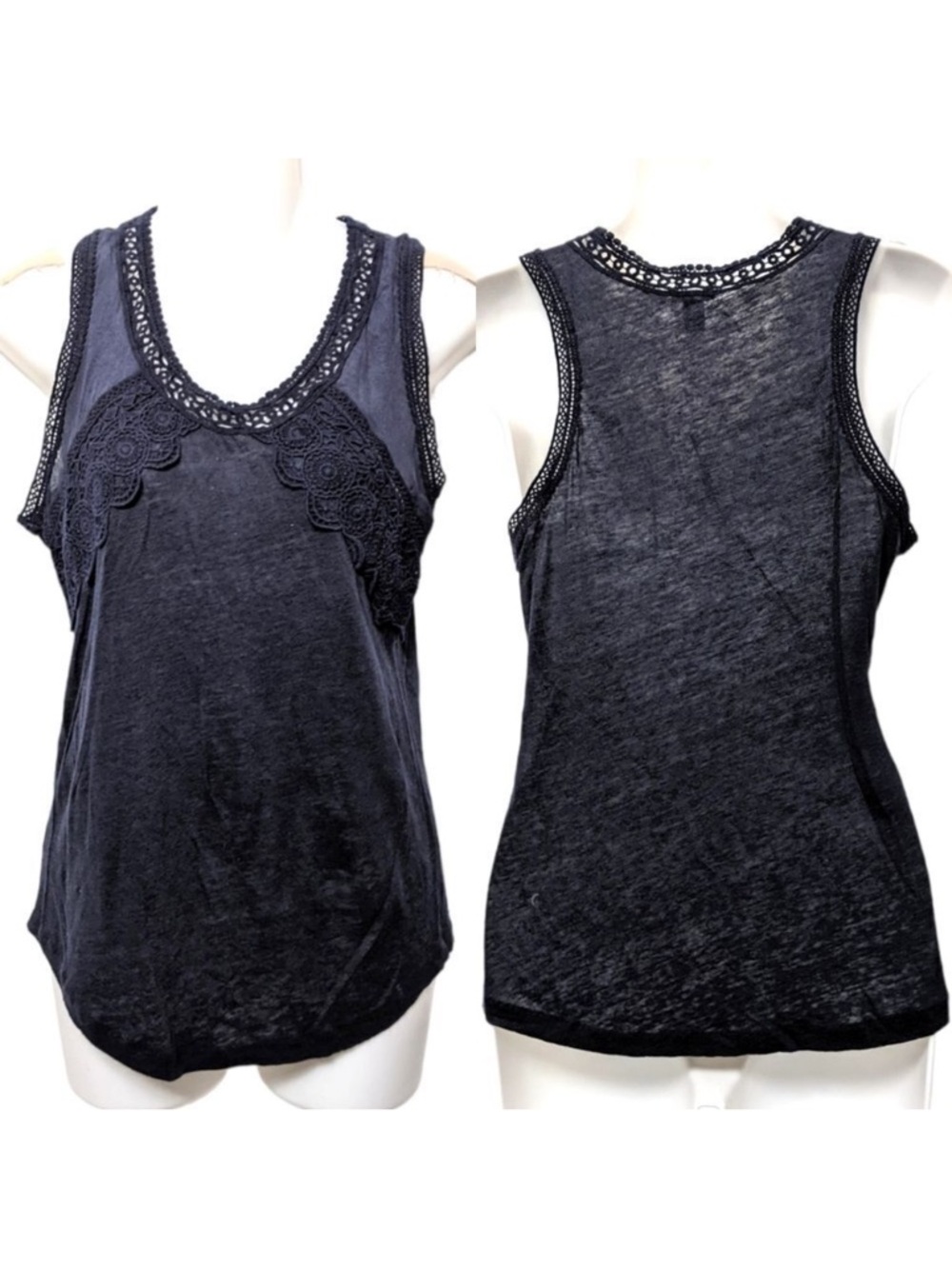 J. CREW Linen Crochet Sleeveless Top XS